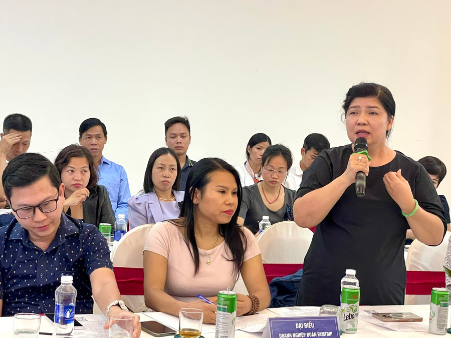 Ms. Hồng Thu Mai, representative of Saigontourist Travel Service Company Limited, shares her views at the conference. Photo: Lam Nguyên 7c7e5bd801e48cbad5f5.jpg