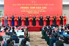 The inauguration ceremony of the Press Center serving the 14th National Congress of the Communist Party of Vietnam took place at the My Dinh National Convention Center on the afternoon of January 14.