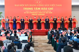 The inauguration ceremony of the Press Center serving the 14th National Congress of the Communist Party of Vietnam took place at the My Dinh National Convention Center on the afternoon of January 14.