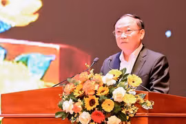 Thai Dai Ngoc, Secretary of the Provincial Party Committee, delivers the opening speech at the conference. Photo: Duc Thuy