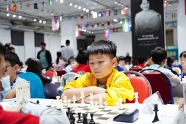 Hoàng Tấn Vinh competes at the 2025 Asian Youth Chess Championship. Photo: Provided by the subject