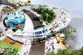 Perspective view of the scenic rest stop project at Vinh Hoi Pass. Photo: Tien Sy