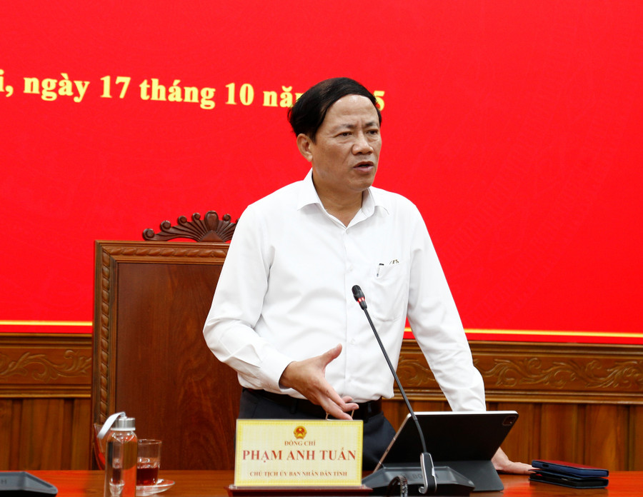 Pham Anh Tuan, Chairman of the Provincial People's Committee and Chairman of the Provincial Military Service Council, urges units and localities to closely monitor grassroots implementation and ensure a comprehensive, rigorous recruitment process. Photo: H.P mg-5782.jpg