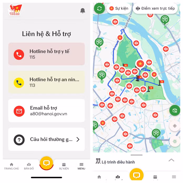 The A80 app helps citizens easily access information during the September 2 celebrations