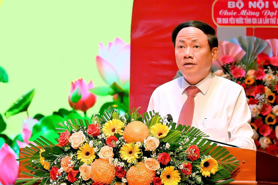 Chairman of the Provincial People’s Committee Phạm Anh Tuấn delivers the closing speech at the Congress. Photo: Đức Thụy ct.jpg