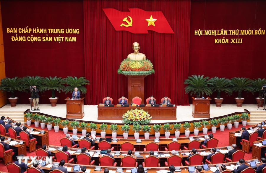 Panorama of the opening session of the 14th Plenum of the 13th Party Central Committee. Photo: Lam Khanh/VNA