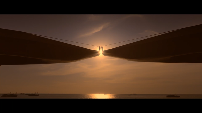 A scene on the Kiss Bridge (Phu Quoc) from &quot;Love in Vietnam.&quot; (Photo courtesy of the film)