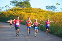 Runners participating in the Gia Lai City race are treated to breathtaking scenery along the course. Photo: Gia Lai City Trail