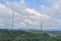 A wind power plant in Gia Lai Province. 
