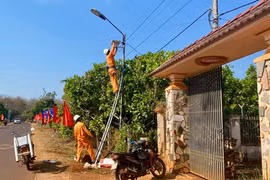 Gia Lai Power Company donates solar streetlights to border hamlet
