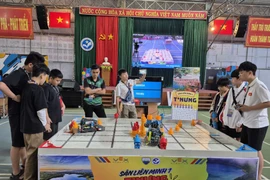 Teams compete in the VEX IQ category during the qualifying round of the 2026 VEX Robotics National Championship held in Pleiku (Gia Lai).