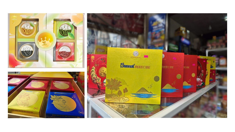 This year’s mooncakes feature many new flavors and attractive packaging designs. Photo: Bảo Ngọc facebook-cover-6.jpg