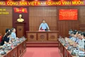 Vice Chairman of the Provincial People's Committee Nguyễn Tự Công Hoàng delivers concluding remarks at the working session. Photo: Hà Duy
