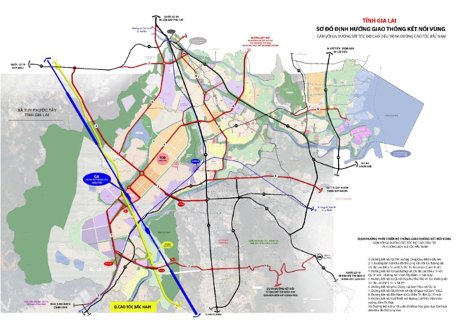 The Tuy Phuoc Tay Commune People’s Committee has developed a 1/2,000 scale zoning plan for TOD areas (adjacent to the North-South high-speed railway station) near Dieu Tri station (about 443 ha). Photo: Hải Yến