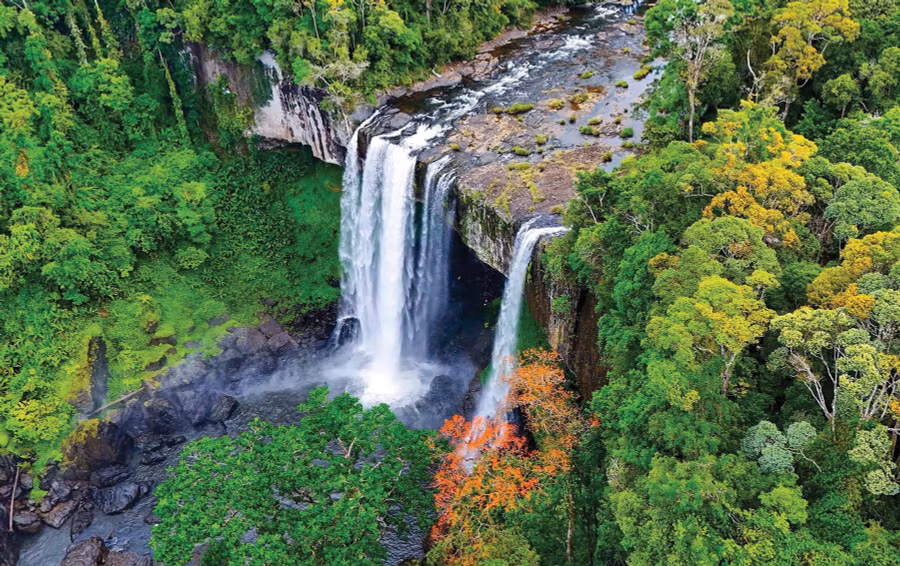 K50 Waterfall, located in the Kon Chư Răng Nature Reserve (Sơn Lang commune), is a popular tourist destination that can help Gia Lai diversify its offerings as it develops the heritage economy in the digital era. Photo: Nguyễn Dũng