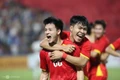 Vietnam forward Nguyen Thanh Nhan (L) celebrates his goal in the 1-0 win over Yemen in the 2026 U23 Asian Cup qualifiers, at Viet Tri Stadium, Phu Tho Province, northern Vietnam on Sept. 9, 2025. 