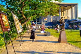 The exhibition features 62 works by 56 artists from Gia Lai and Ho Chi Minh City. Photo: Ngoc Nhuan