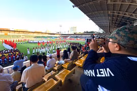 The stadium in the mountain town buzzes with excitement for youth football