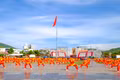 The martial arts delegation from Gia Lai province participated in a large-scale group performance. Photo: Doan Ngoc